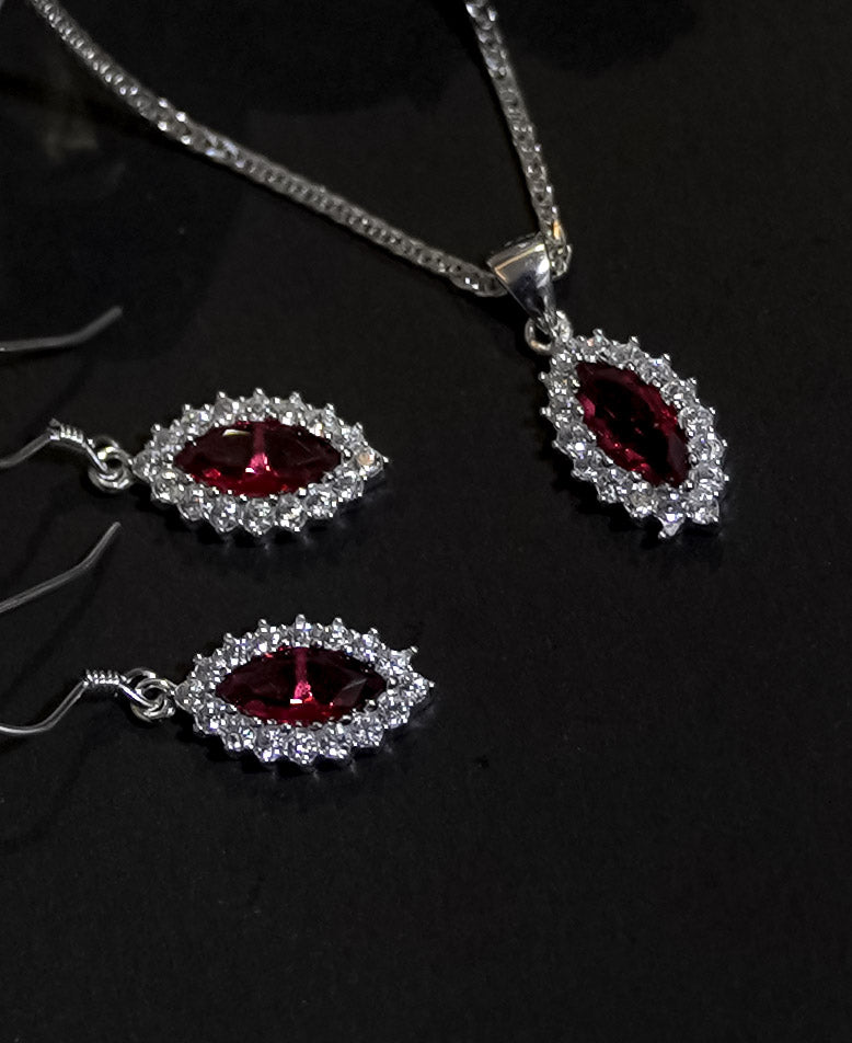 Rose Lumière:Italian Silver Pendant Set