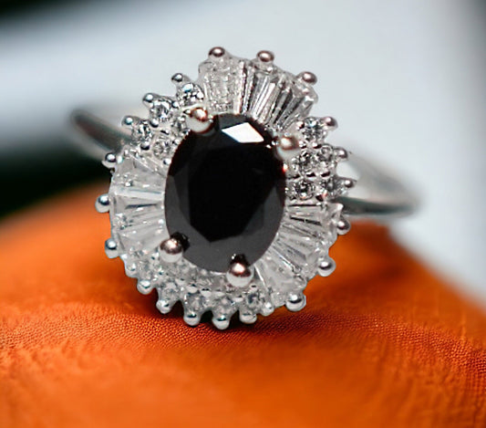 Dark Elegance: Italian Silver Ring