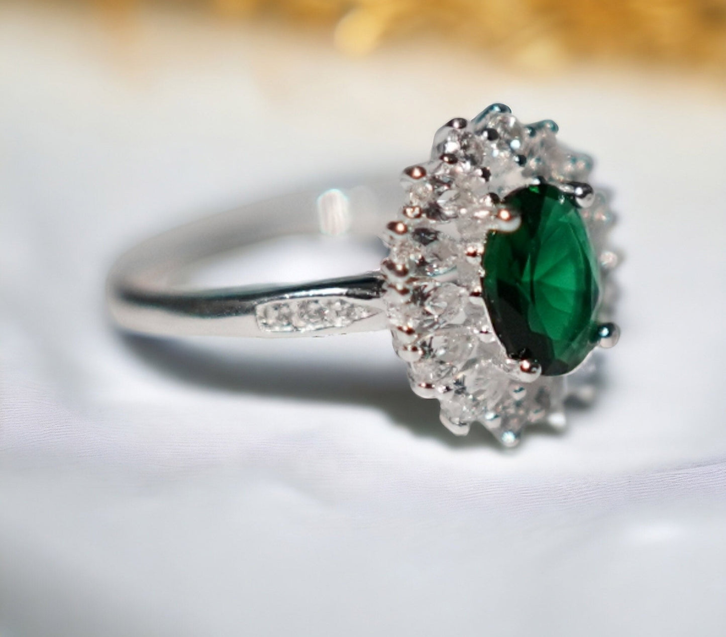 Enchanted Green :Italian Silver Ring