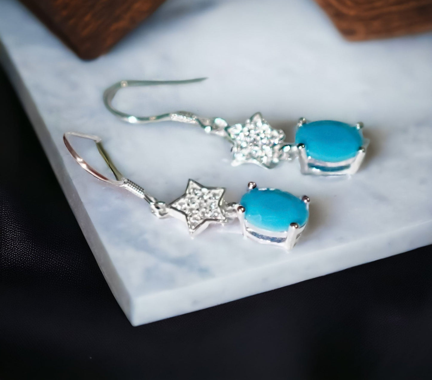 Blue Nova:Italian Silver Ear Rings