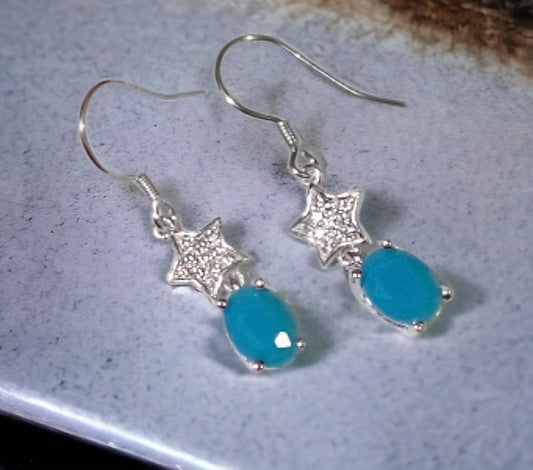 Blue Nova:Italian Silver Ear Rings