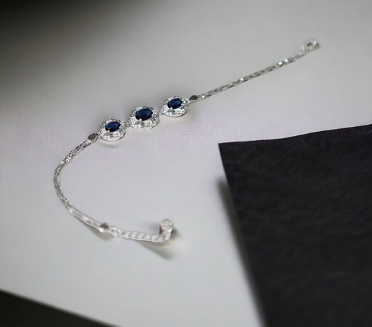 Blue Mirage: Italian Silver Bracelet